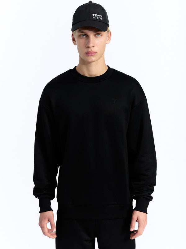 7 Days Active Tech Crewneck Sweatshirts Black