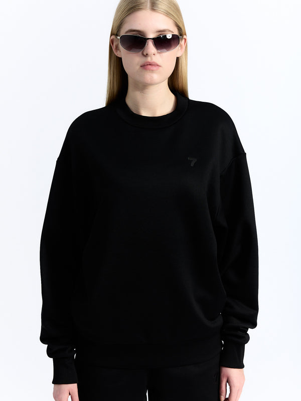 7 Days Active Tech Crewneck Sweatshirts Black