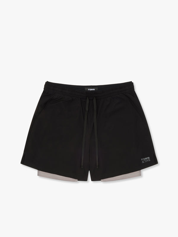 7 Days Active Two In One Shorts Shorts Sharkskin