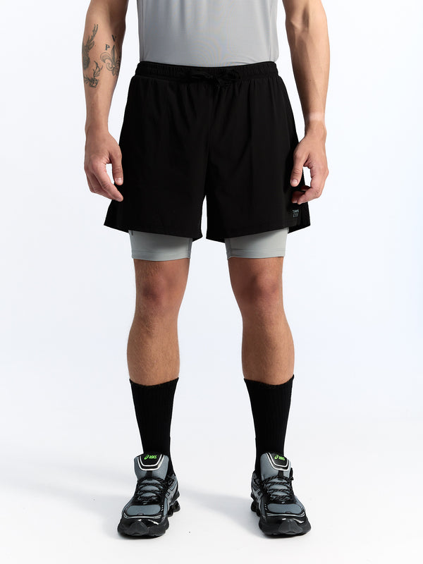 7 Days Active Two In One Shorts Shorts Sharkskin