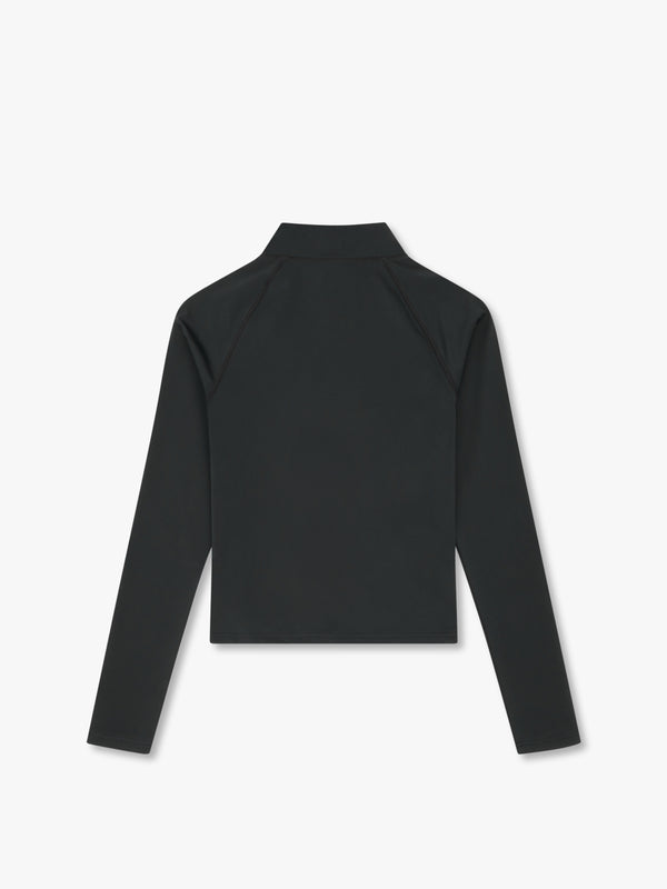 7 Days Active Womens Full Zip Blouse Tops Black