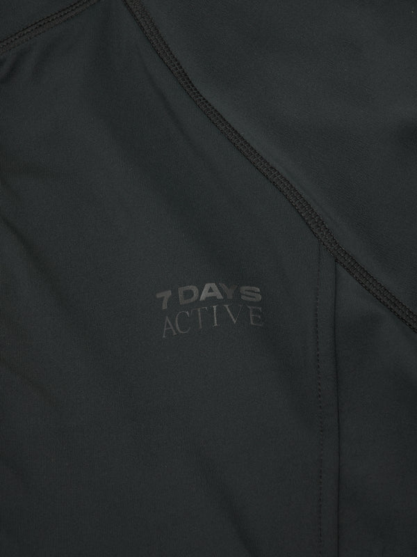 7 Days Active Womens Full Zip Blouse Tops Black