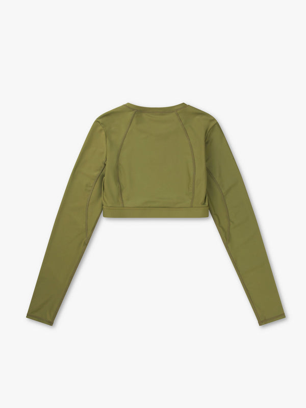 7 Days Active Cropped Longs Sleeve Top T-shirt L/S Capulet Olive