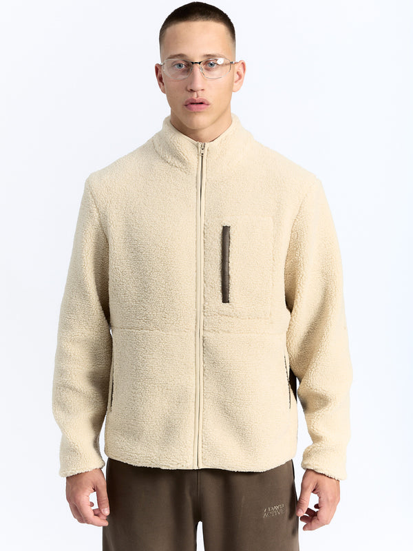 7 Days Active Fleece Jacket Fleece Silver Gray/ Major Brown