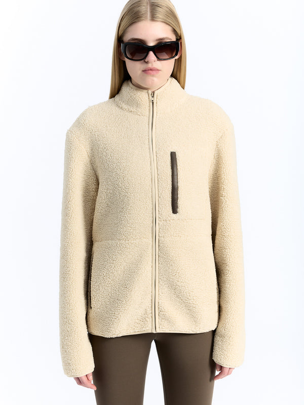 7 Days Active Fleece Jacket Fleece Silver Gray/ Major Brown