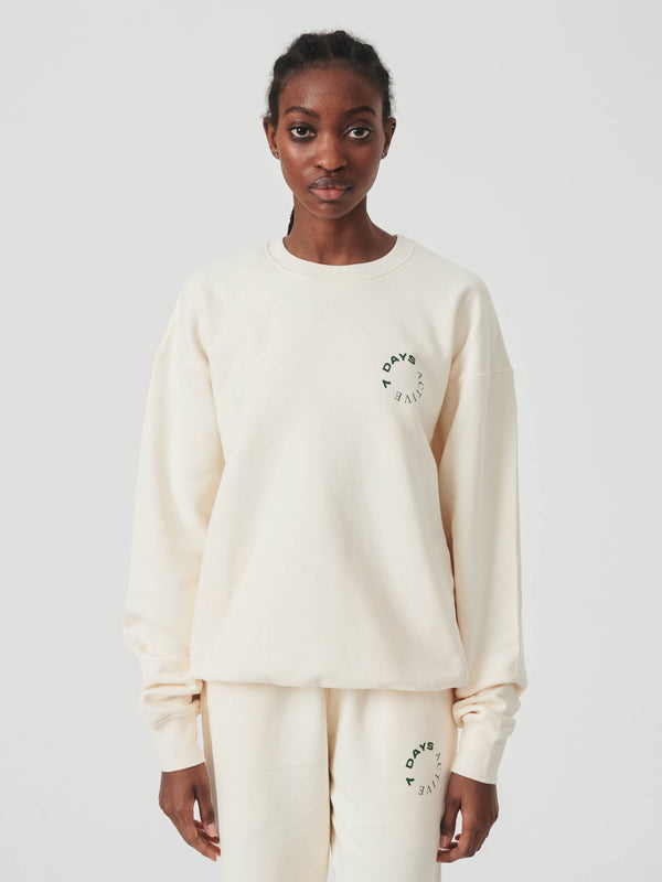 7 Days Active Monday Crewneck Sweatshirts Buttercream