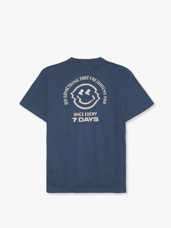 7 Days Active Organic Boxy Fit Tee T-shirt S/S Dark Denim