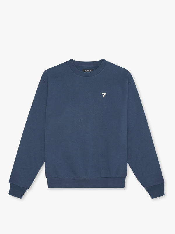 7 days active Organic Crewneck Sweatshirts Dark Denim