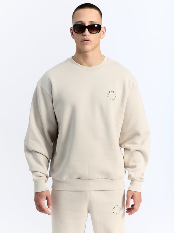 7 Days Active Organic Crewneck Sweatshirts Silver Gray