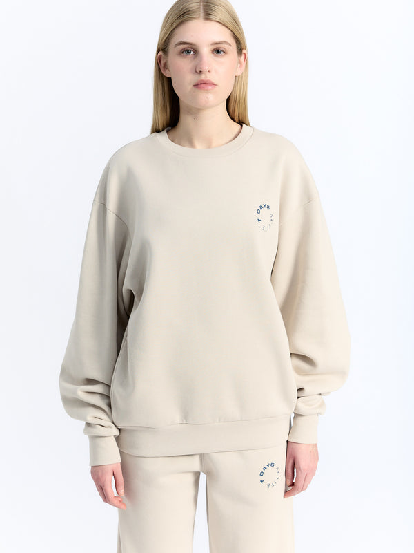 7 Days Active Organic Crewneck Sweatshirts Silver Gray