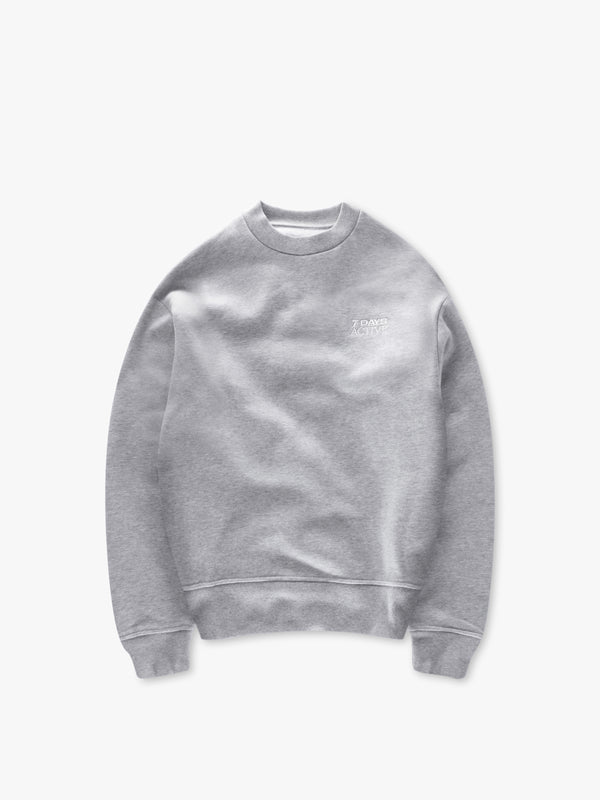 7 days active Organic Fitted Crewneck Sweatshirts Heather Grey