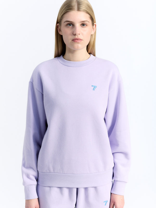 7 Days Active Organic Fitted Crewneck Sweatshirts Lavender