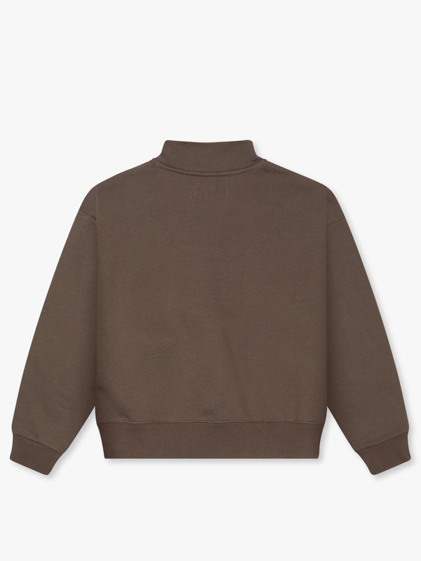 7 Days Active Organic Fitted Half Zip Sweatshirts Major Brown