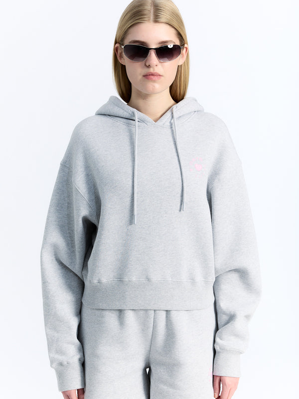 7 Days Active Organic Fitted Hoodie Sweatshirts Heather Grey