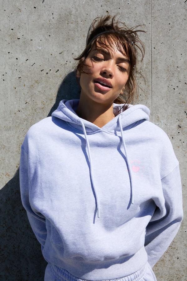 7 days active Organic Fitted Hoodie Sweatshirts Heather Grey