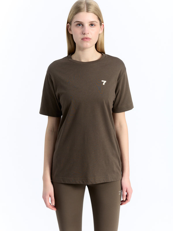 7 Days Active Organic Fitted Tee T-shirt S/S Major Brown