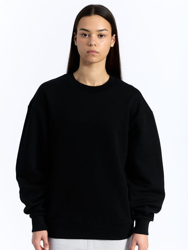 7 Days Active Organic Logo Crewneck Sweatshirts Black