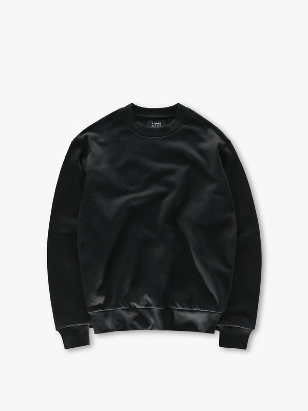 7 Days Active Organic Logo Crewneck Sweatshirts Black