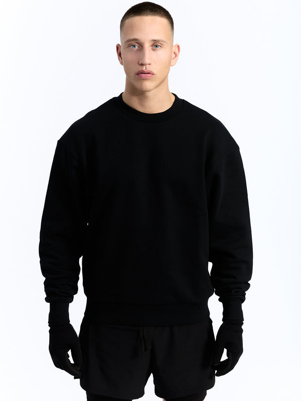 7 Days Active Organic Logo Crewneck Sweatshirts Black