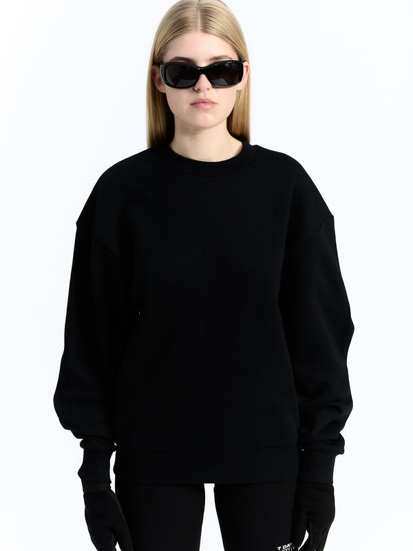 7 Days Active Organic Logo Crewneck Sweatshirts Black