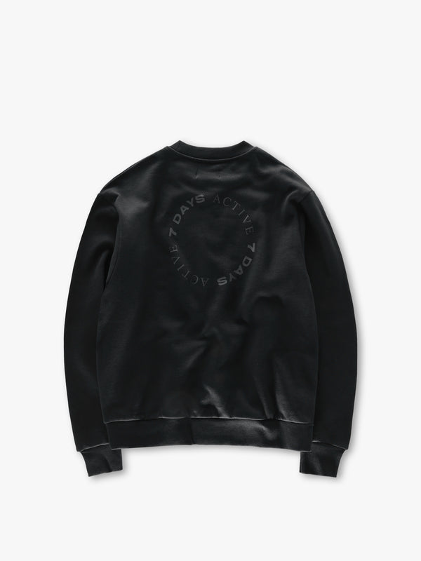 7 days active Organic Logo Crewneck Sweatshirts Black