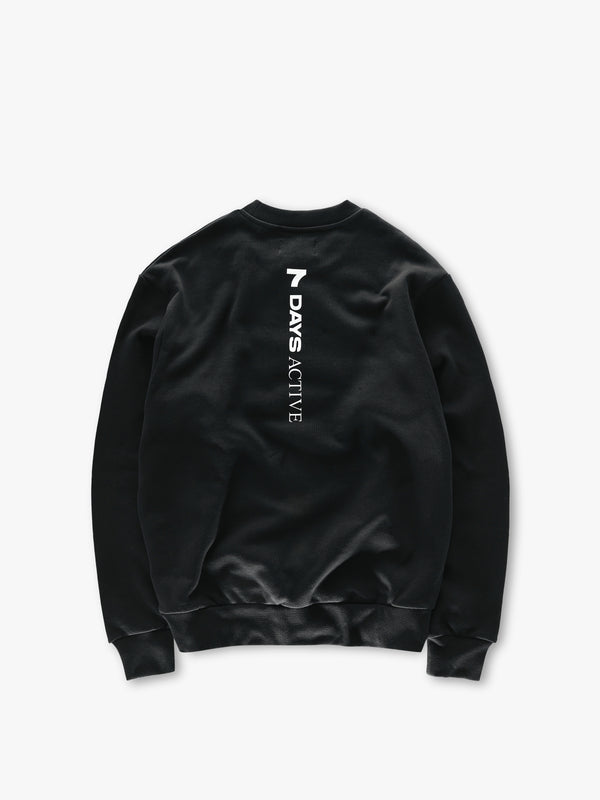 7 days active Organic Logo Crewneck Sweatshirts Black