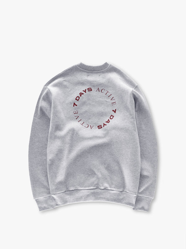 7 Days Active Organic Logo Crewneck Sweatshirts Heather Grey
