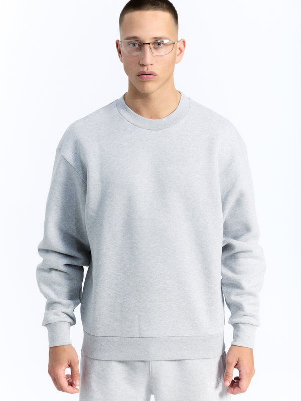 7 Days Active Organic Logo Crewneck Sweatshirts Heather Grey