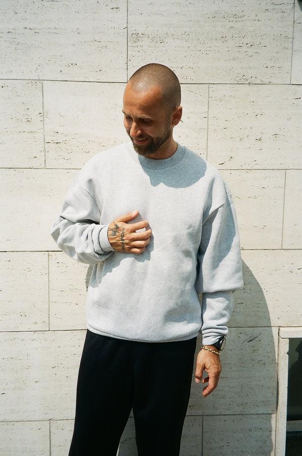 7 days active Organic Logo Crewneck Sweatshirts Heather Grey