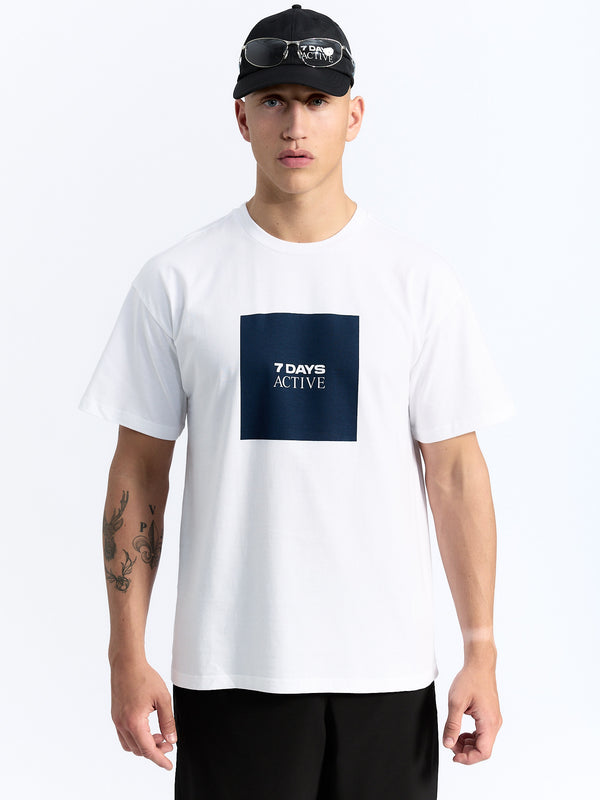 7 Days Active Organic Regular Box Logo Tee T-shirt S/S Brilliant White