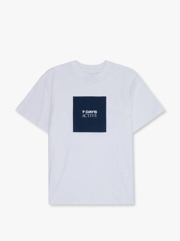 7 days active Organic Regular Box Logo Tee T-shirt S/S Brilliant white