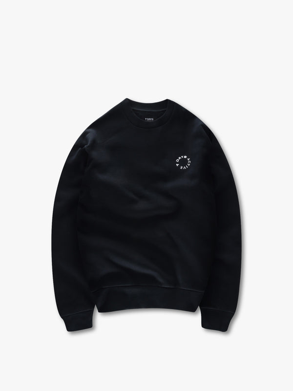 7 days active Organic Regular Crewneck Sweatshirts Black