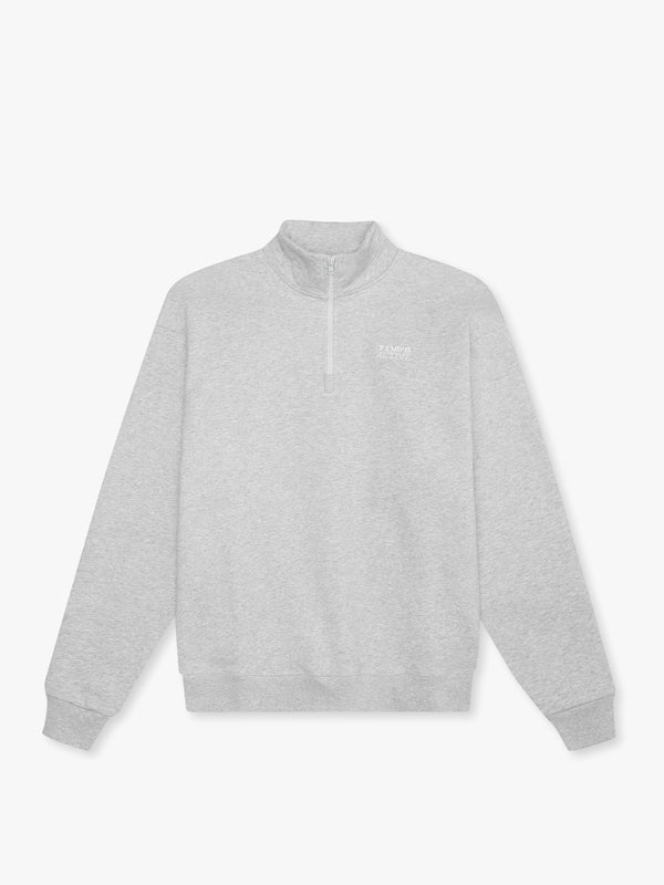 7 days active Organic Regular Half Zip Sweatshirts Heather Grey