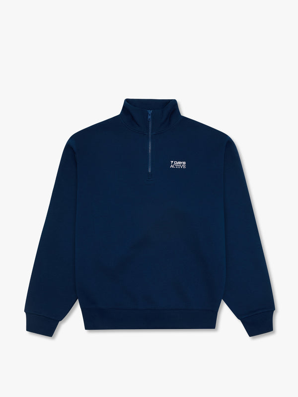 7 Days Active Organic Regular Half Zip Sweatshirts Pageant Blue