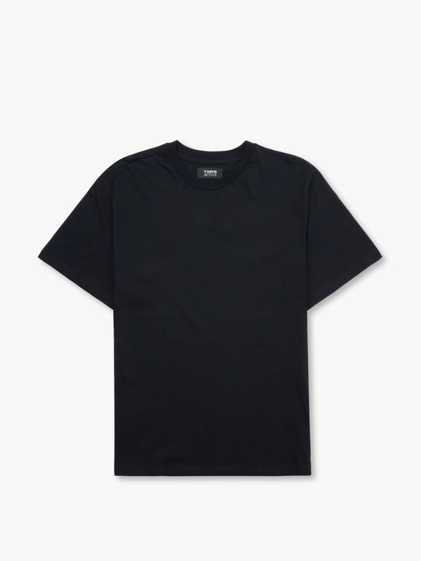 7 Days Active Organic Regular Logo Tee T-shirt S/S Black