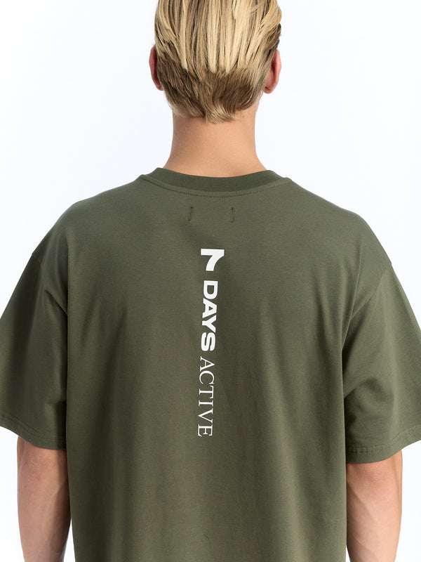 7 Days Active Organic Regular Logo Tee T-shirt S/S Ivy Green