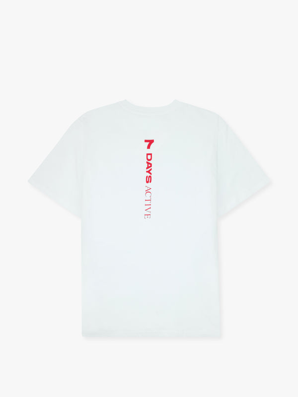 7 days active Organic Regular Logo Tee T-shirt S/S White/Red