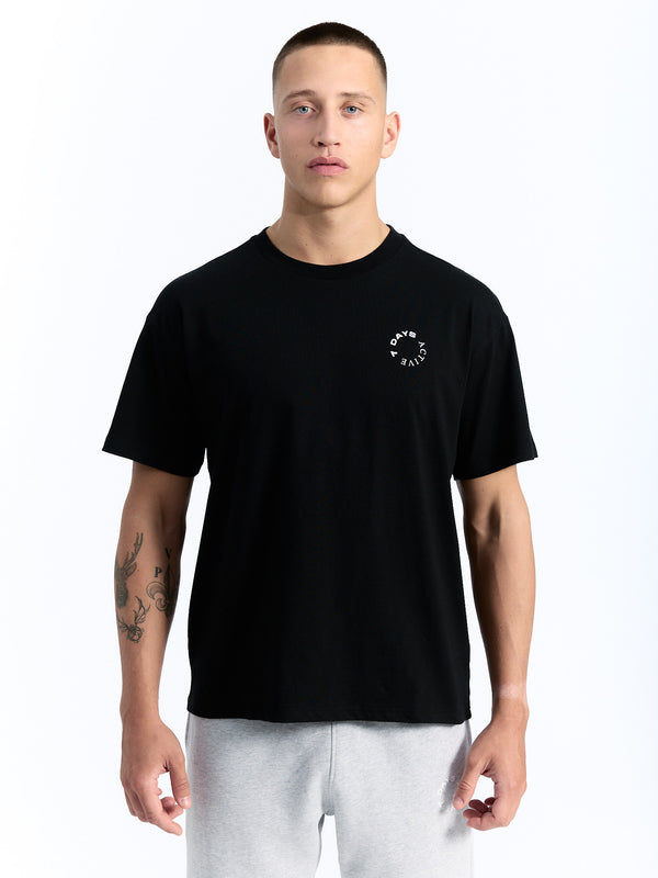 7 Days Active Organic Regular Tee T-shirt S/S Black