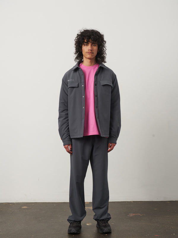 7 Days Active Tech Padded Overshirt Shirts Ebony Grey