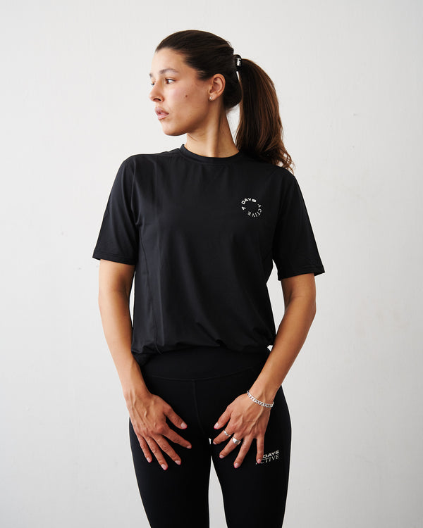 7 Days Active Women's Training Tee T-shirt S/S Black
