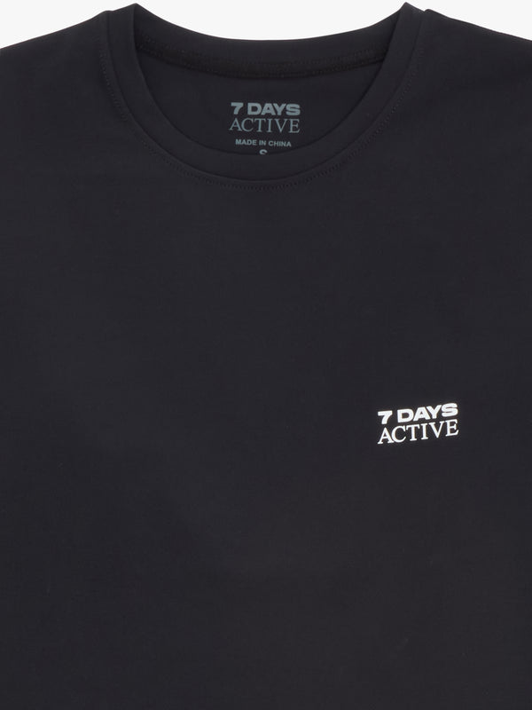 7 Days Active Womens Long Sleeve Training Tee T-shirt L/S Black