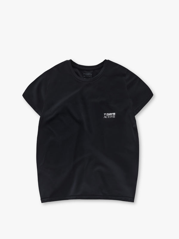 7 days active Womens Short Sleeve Training Tee T-shirt S/S Black