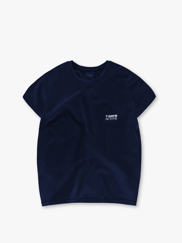 7 days active Womens Short Sleeve Training Tee T-shirt S/S Navy