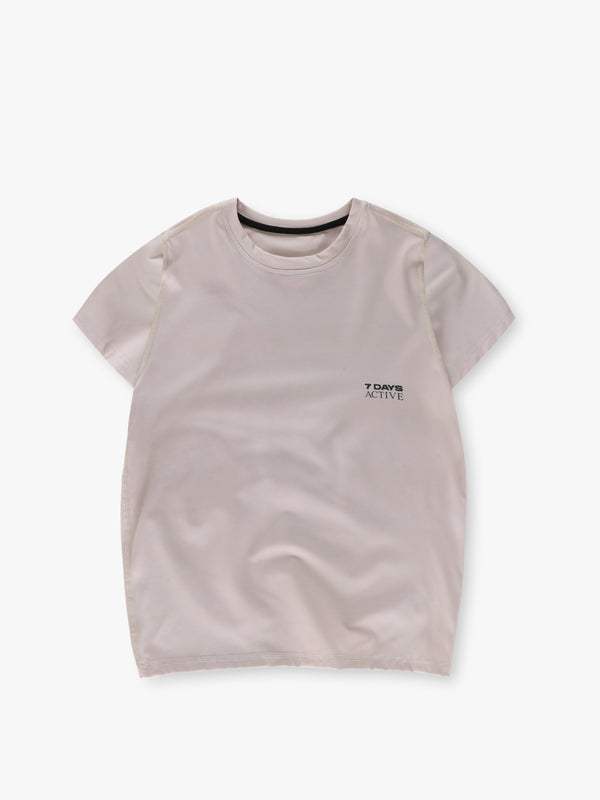 7 days active Womens Short Sleeve Training Tee T-shirt S/S Silver Gray