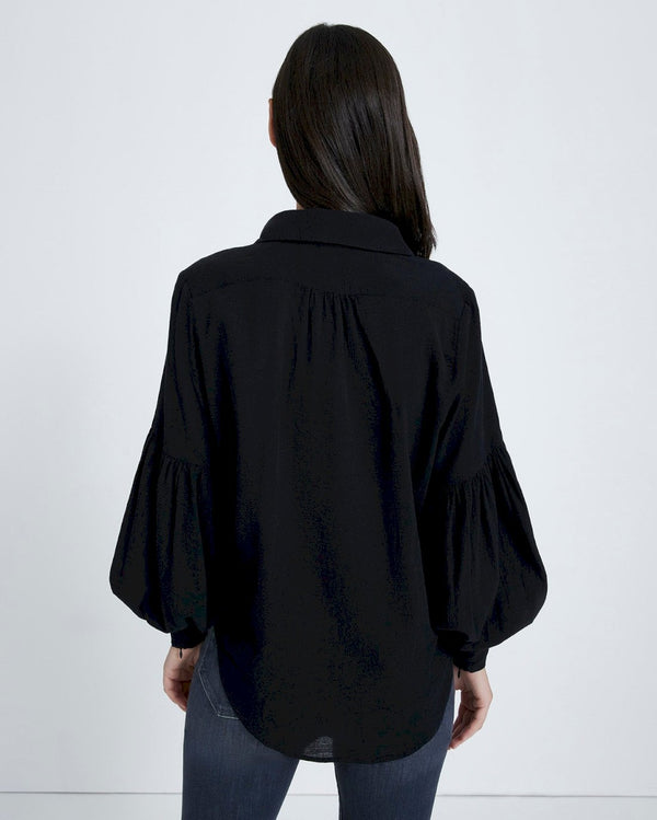 7 For All Mankind Balloon Sleeve Crepe Top Tops