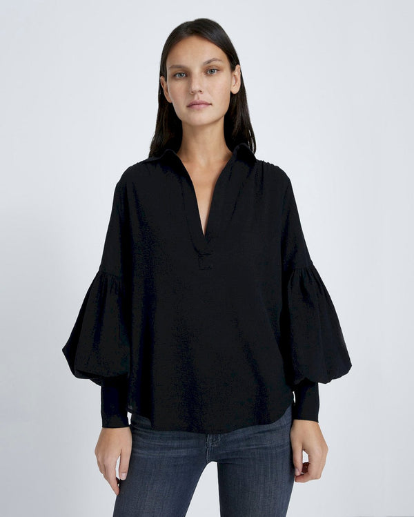 7 for all mankind Balloon Sleeve Crepe Top Tops