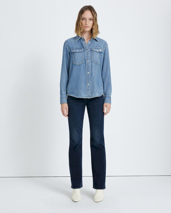 7 For All Mankind Classic Denim Shirt Tops