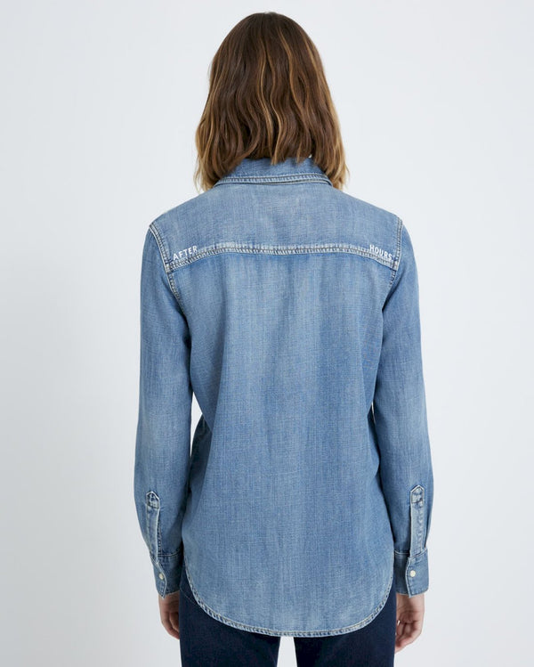 7 For All Mankind Classic Denim Shirt Tops