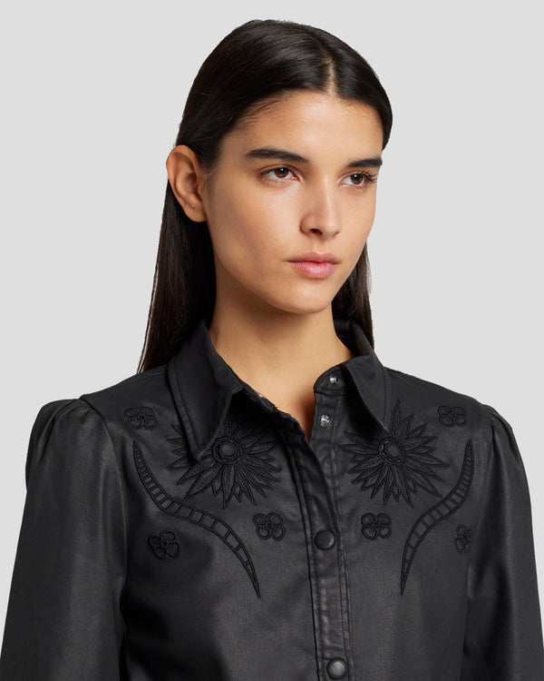 7 For All Mankind Coated Western Shirt Tops