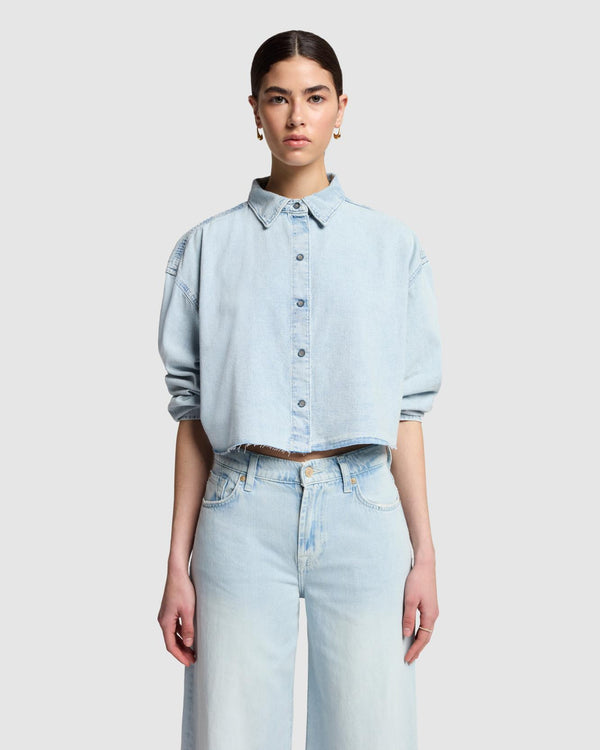 7 for all mankind Cropped Denim Shirt Tops